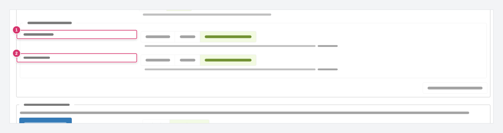 Process settings → Activation behavior · (1) Initial activation · (2) Renewal