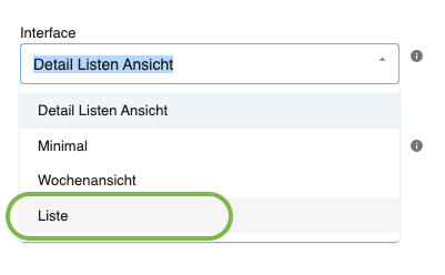 Selection dialog with list view option