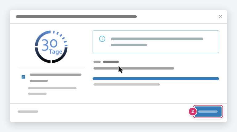 Activate resource booking · (2) Activate